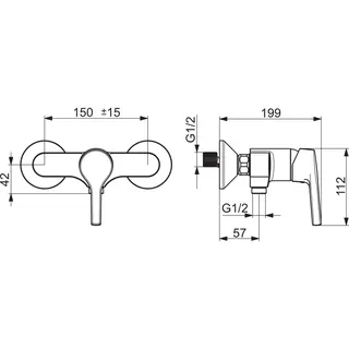 EHM Brausebatt. HANSAPALENO 5647 Ausld. 57 mm DN15 chr – Bild 2