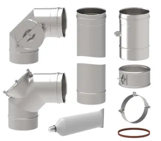 Rauchrohranschlussset D=130 fuer ePE Fanganschluss bauseits