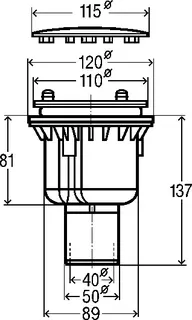 Viega Ablaufgarnitur Tempoplex 6965 in 115mmxDN40/50 Kunststoff verchromt – Bild 3