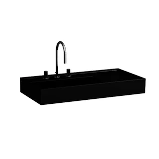 Waschtisch K-LAUFEN 460x900x150 1 Hlo.Ül. versteckter Abl. Ablg. rechts schw ma.