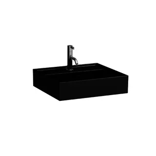 Waschtisch K-LAUFEN 460x500x145 1 Hahnloch mit Überlauf schwarz matt – Bild 2