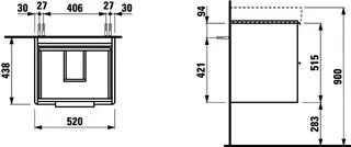 Laufen WTU BASE 438x520x515 2 Schubl m.Griff f.WT H810962 multicolor – Bild 2