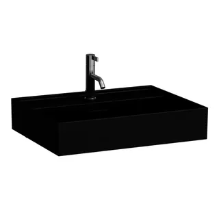 Waschtisch K-LAUFEN 460x600x145 1 Hahnloch mit Überlauf schwarz matt