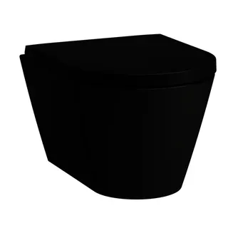 T-WC wandh. K-LAUFEN 490x370 spülrandlos Ausführung kurz schwarz matt