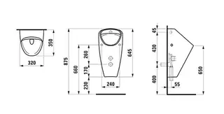 Laufen Absaugeurinal CAPRINO PLUS spülrandlo s 350x320x645 ohne Steuerung weiß – Bild 2