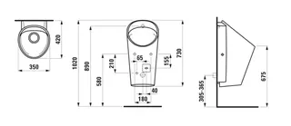 Laufen spülrandloses Absaugeurinal LEMA 420x350x730 m. Strg m. Bluetooth weiß – Bild 2