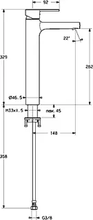 Hansa Ronda Waschtisch Armatur 3.5 hoher Auslauf, chrom – Bild 2