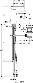 Hansa Ronda Waschtisch Armatur 3.5 für offene Heißwasserbereiter chrom – Bild 2
