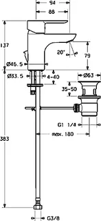 Hansa Ligna Waschtisch Armatur XS chrom – Bild 2