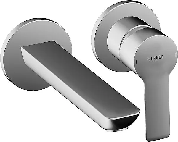 Hansa HansaLigna Fertigset 2-Loch Waschtisch-Wandbatterie 0640 chrom