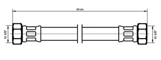 NEOPERL NEOFLEX Panzerschlauch DN8 IG x IG, 3/8" x 3/8" 20 cm – Bild 2