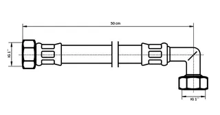 NEOPERL NEOFLEX Panzerschlauch DN25 IG x IG gebogen, 1" x 1" 50 cm – Bild 2