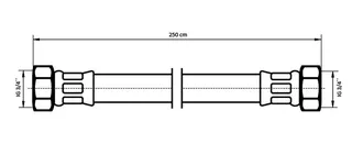 NEOPERL NEOFLEX Panzerschlauch DN13 IG x IG, 3/4" x 3/4" 250 cm – Bild 2