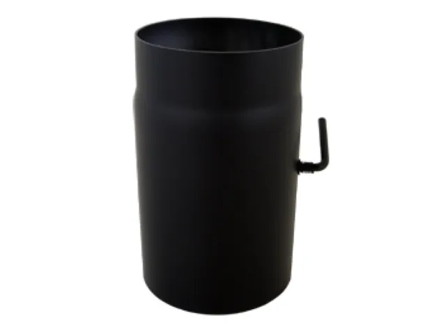 Bertrams Camino Rohr 250 mm lang d:180 2 mm seno schwarz mit Drosselklappe