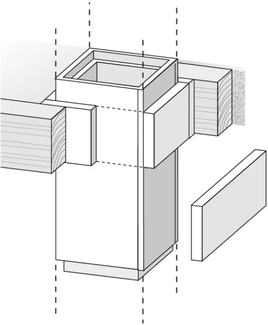 BS Camino-Fix Holzdeckendurchf. best. aus: Promatstr. 300x1200 mm, t= 40 mm