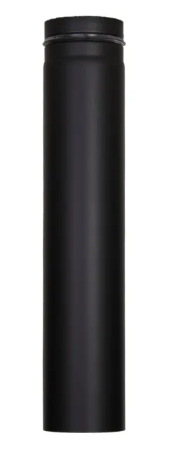Bertrams Pelletino Rohr 1000 mm lang d:100, 0,6 mm, emailliert mattschwarz