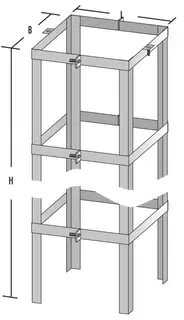 BS Camino-Fix Alukorsett H=1,75m für Stülpkopf, Maß i 220/220 mm