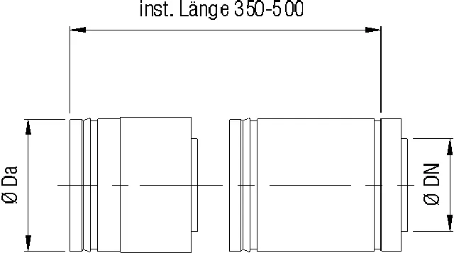 Bertrams Duschwanne-D Rohrelement verstellbar d:250 inst. Länge 350-500 mm