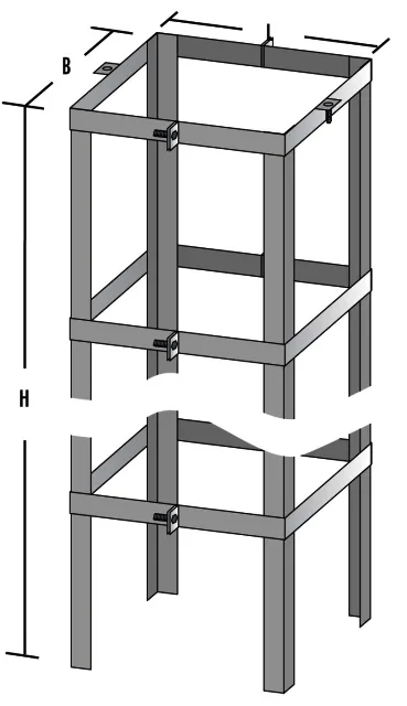 Bertrams Camino-Fix Alukorsett H=2,10m für Stülpkopf, Maß i 220/220 mm