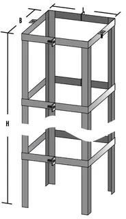 BS Camino-Fix Alukorsett H=2,10m für Stülpkopf, Maß i 220/220 mm