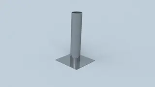 Bertrams EWR Kaminkopfverlängerung Höhe 490mm DN 180 Fußplatte 400x400mm