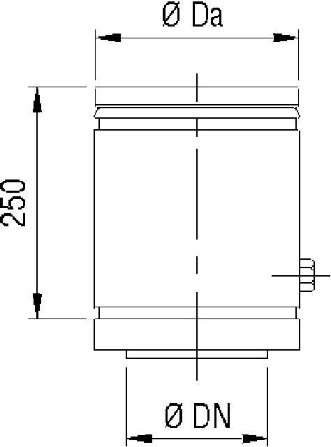 BS DW-D Rohrelement mit Meßöffnung d:250, inst. Länge 250 mm