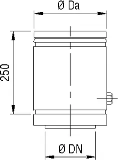 BS DW-D Rohrelement mit Meßöffnung d:250, inst. Länge 250 mm