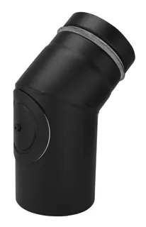 BS Pelletino Bogen geschweißt 45 Grad d:100, 0,6 mm, seno schwarz, mit RV