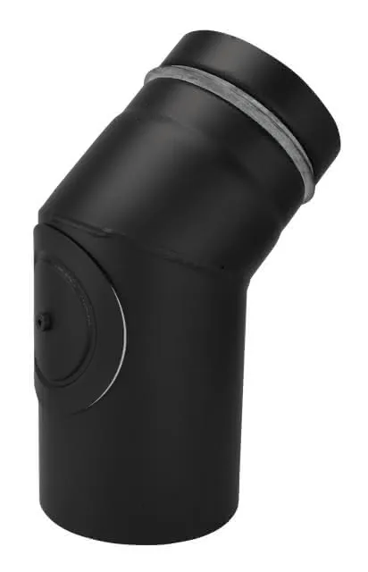 Bertrams Pelletino Bogen geschweißt 45 Grad d:80, 0,6 mm, seno schwarz, mit RV