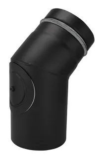 BS Pelletino Bogen geschweißt 45 Grad d:80, 0,6 mm, seno schwarz, mit RV