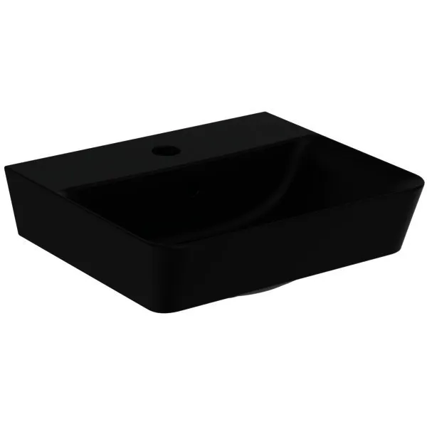 Ideal Standard Handwaschbecken Connect Air Cube 1 Hahnloch mit Überlauf 400x350x150mm Schwarz