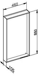 Keuco Lichtspiegel Plan 07897, silber-gebeizt-eloxiert, 460x850x105 mm – Bild 3