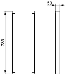 Keuco Seitenelemente r. und l., 14394, f. Halbeinbau, 50x735x3mm, verspiegelt – Bild 2