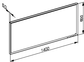 Keuco LS R. Lumos 14598, Spiegelheizung,schw-elox.,1400x650x60mm – Bild 2