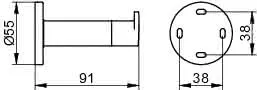 Keuco Handtuchhaken Plan 14911, kpl. m. Türpuffer, schwarz – Bild 2