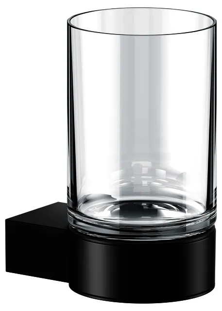 Glashalter mit Bleikristall-Glas design4YOU, schwarz
