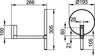Kosmetikspiegel, unbel, an Gelenkarm design4YOU, verchromt – Bild 3