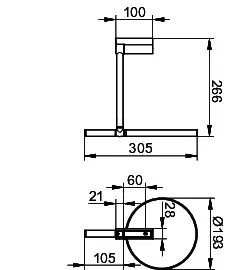 Keuco Kosmetikspiegel Plan 17649, an Gelenkarm, unbel. silber-eloxiert – Bild 2