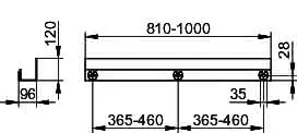 Keuco Duschablage 24953 auf Maß, 810-1000 x 120 x 90 mm, schwarzgrau – Bild 2