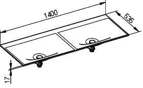 Keuco Varicor-Waschtisch Edition 11 31263, ohne Hahnlochbohrung, weiß, 1400 mm – Bild 2