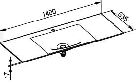 Keuco Varicor-Waschtisch Edition 11 31270, mit 1 Loch Bohrung, weiß, 1400 mm – Bild 2