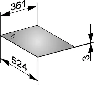 Keuco Abdeckplatte Edition 11 31320, Cristallinglas, 361x3x524mm, anthrazit – Bild 2