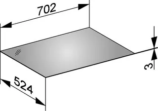Keuco Abdeckplatte Edition 11 31322, Cristallinglas, 700x3x524mm, anthrazit – Bild 2