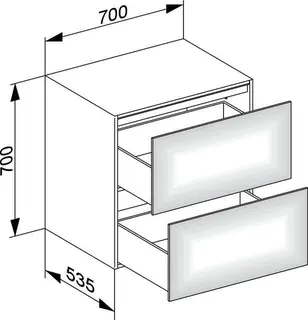 Keuco Sideboard Edition 11 31323, 2 Auszüge, anthrazit/Glas anthrazit – Bild 2