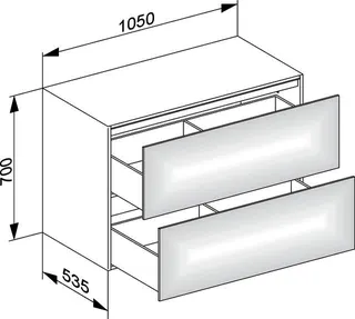 Keuco Sideboard Edition 11 31325, 2 Auszüge, anthrazit/Glas anthrazit – Bild 2