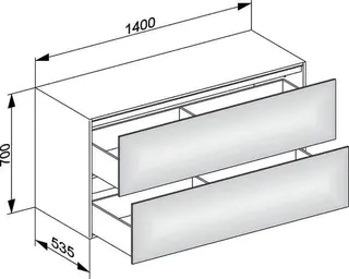 Keuco Sideboard Edition 11 31327, 2 Auszüge, trüffel/trüffel – Bild 2