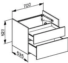Keuco Unterbauschrank Edition 400 31443, 2 Auszüge, anthrazit/anthrazit – Bild 2