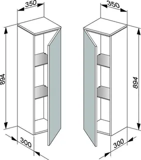 Keuco Mittelschrank Edition 400 31720, Anschlag r., anthrazit/anthrazit – Bild 2