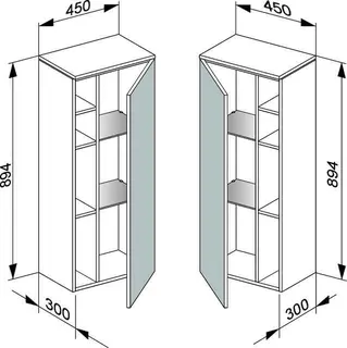 Keuco Mittelschrank Edition 400 31725, Anschlag l., anthraz./Glas anthraz.klar – Bild 2