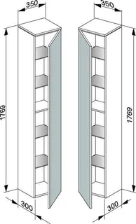 Keuco Hochschrank Edition 400 31730, Anschl. re.,anthrazit/anthrazit – Bild 2